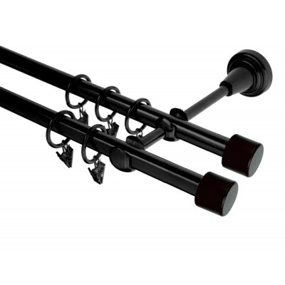 Garnýž kovová dvouřadá 16mm Pullo Double černá