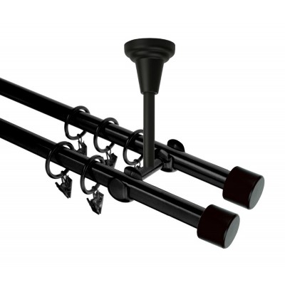 Garnýž kovová dvouřadá 16mm Pullo Double černá