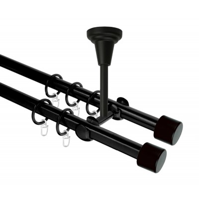 Garnýž kovová dvouřadá 16mm Pullo Double černá