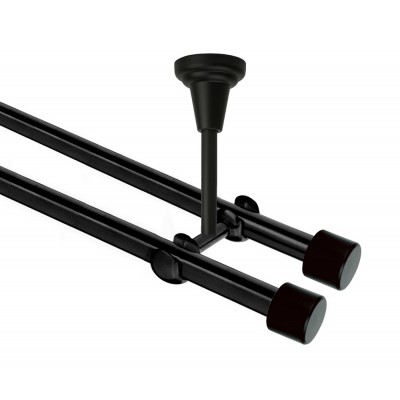 Garnýž kovová dvouřadá 16mm Pullo Double černá