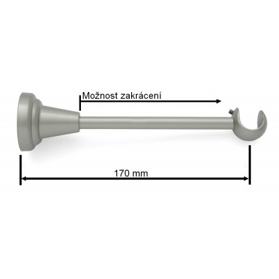 Garnýž kovová jednořadá 16mm Koule stříbrná mat