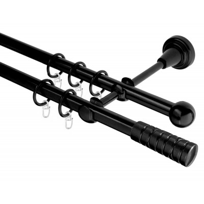 Garnýž kovová dvouřadá 16mm Torino černá