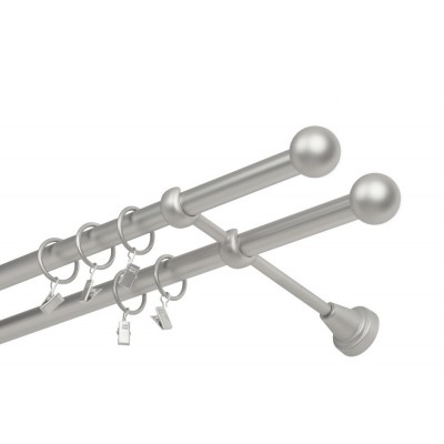 Garnýž kovová dvouřadá 16mm Koule satina