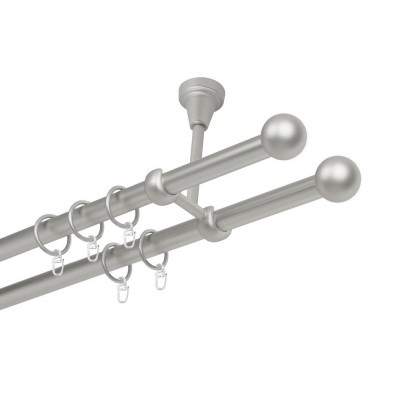 Garnýž kovová dvouřadá 16mm Koule satina