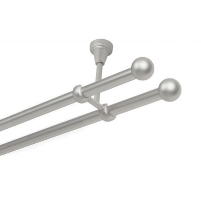 Garnýž kovová dvouřadá 16mm Koule satina