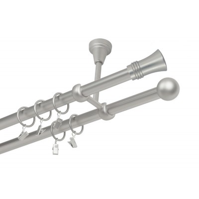 Garnýž kovová dvouřadá 16mm Capri satina