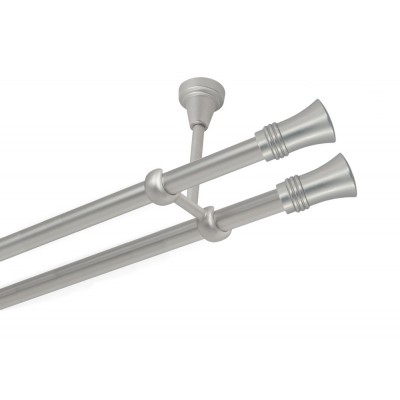 Garnýž kovová dvouřadá 16mm Capri double satina