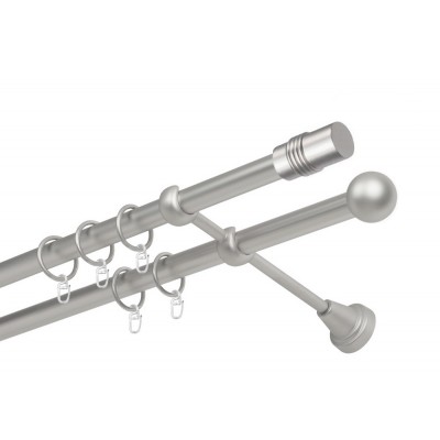 Garnýž kovová dvouřadá 16mm Cylinder satina