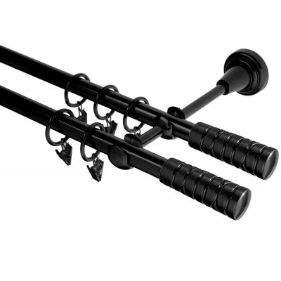 Garnýž kovová dvouřadá 16mm Torino Double černá