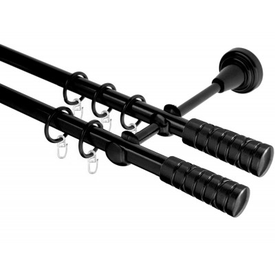 Garnýž kovová dvouřadá 16mm Torino Double černá