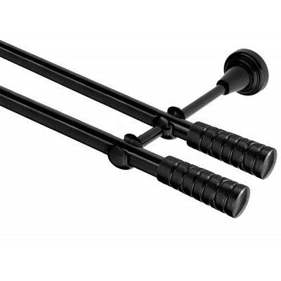 Garnýž kovová dvouřadá 16mm Torino Double černá