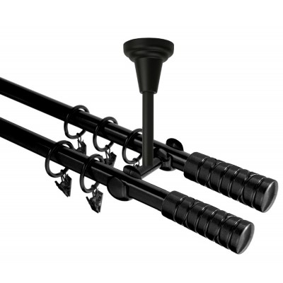 Garnýž kovová dvouřadá 16mm Torino Double černá