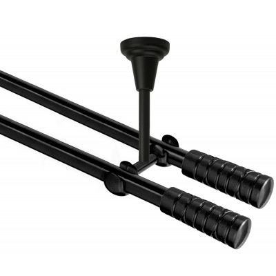 Garnýž kovová dvouřadá 16mm Torino Double černá