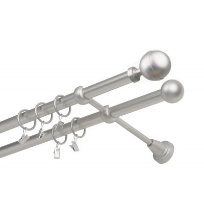 Garnýž kovová dvouřadá 16mm Kalisto satina