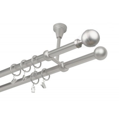 Garnýž kovová dvouřadá 16mm Kalisto satina