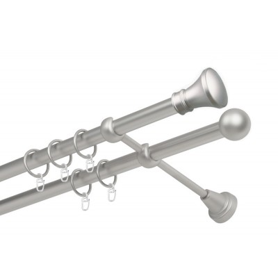 Garnýž kovová dvouřadá 16mm Koloseo satina