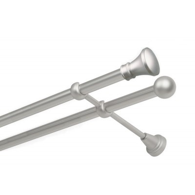 Garnýž kovová dvouřadá 16mm Koloseo satina