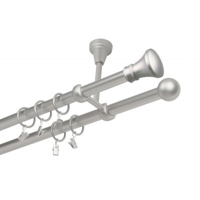 Garnýž kovová dvouřadá 16mm Koloseo satina