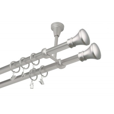 Garnýž kovová dvouřadá 16mm Koloseo double satina