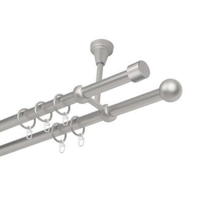 Garnýž kovová dvouřadá 16mm Pullo satina