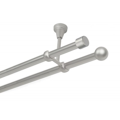 Garnýž kovová dvouřadá 16mm Pullo satina