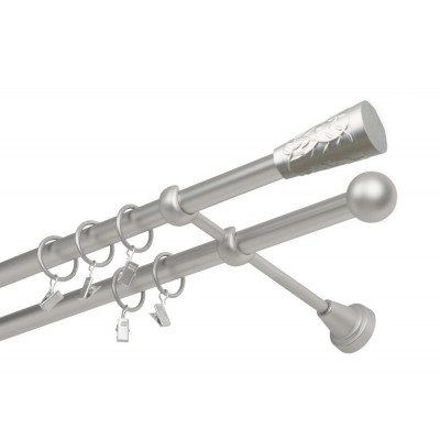 Garnýž kovová dvouřadá 16mm Sevilla satina