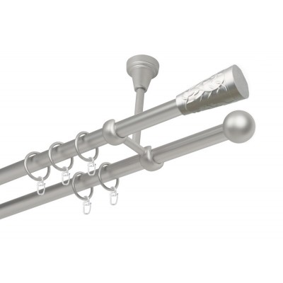 Garnýž kovová dvouřadá 16mm Sevilla satina