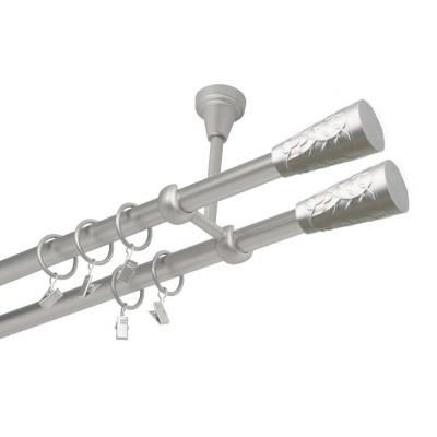 Garnýž kovová dvouřadá 16mm Sevilla double satina