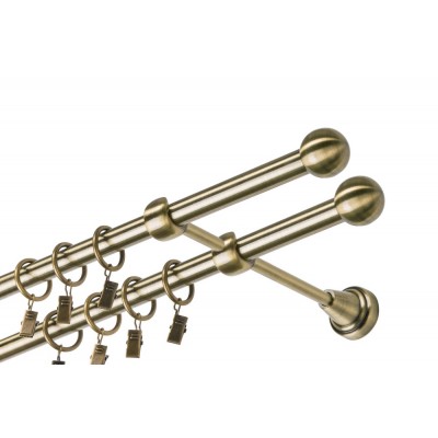 Garnýž kovová dvouřadá 16mm Koule mosaz