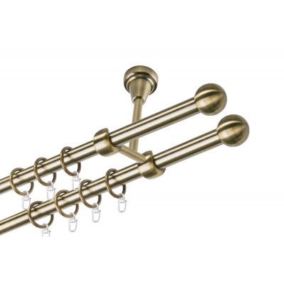 Garnýž kovová dvouřadá 16mm Koule mosaz