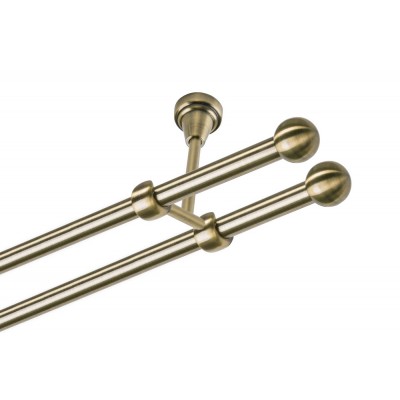 Garnýž kovová dvouřadá 16mm Koule mosaz