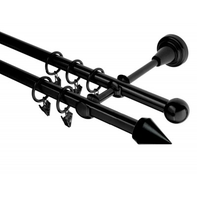 Garnýž kovová dvouřadá 16mm Hrot černá