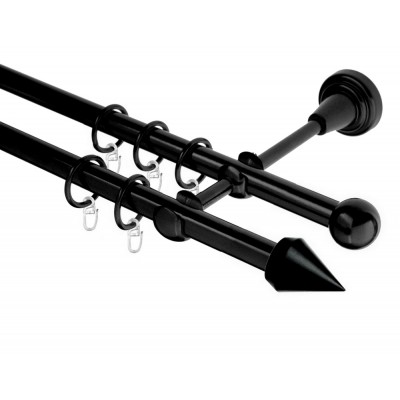 Garnýž kovová dvouřadá 16mm Hrot černá