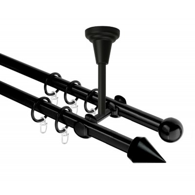 Garnýž kovová dvouřadá 16mm Hrot černá