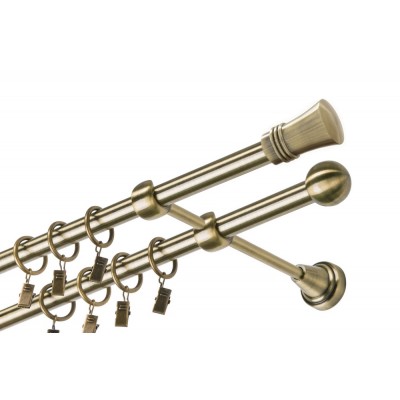 Garnýž kovová dvouřadá 16mm Capri mosaz