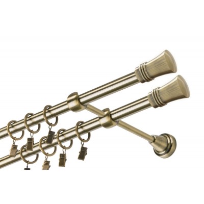 Garnýž kovová dvouřadá 16mm Capri double mosaz