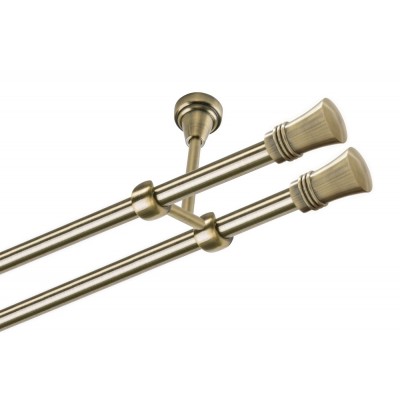 Garnýž kovová dvouřadá 16mm Capri double mosaz