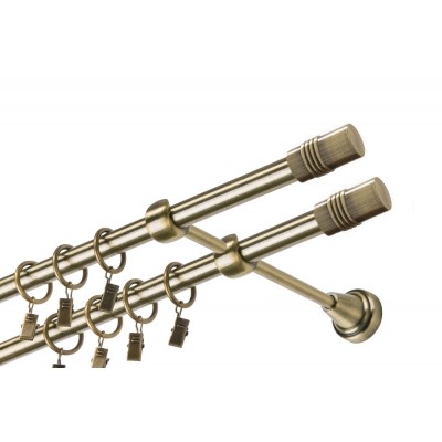 Garnýž kovová dvouřadá 16mm Cylinder double mosaz