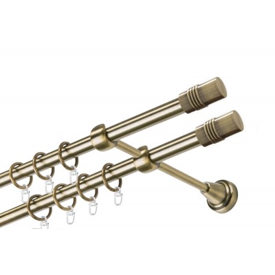 Garnýž kovová dvouřadá 16mm Cylinder double mosaz