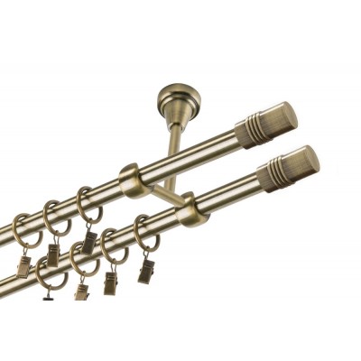 Garnýž kovová dvouřadá 16mm Cylinder double mosaz