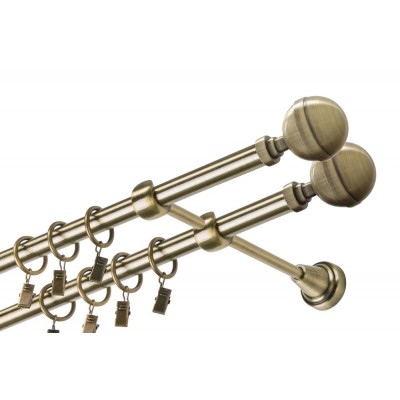 Garnýž kovová dvouřadá 16mm Kalisto double mosaz