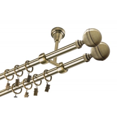 Garnýž kovová dvouřadá 16mm Kalisto double mosaz