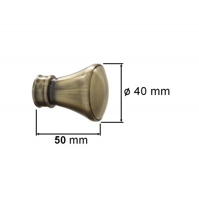 Garnýž kovová dvouřadá 16mm Koloseo mosaz