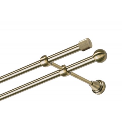 Garnýž kovová dvouřadá 16mm Pullo mosaz