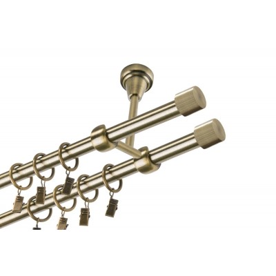 Garnýž kovová dvouřadá 16mm Pullo double mosaz