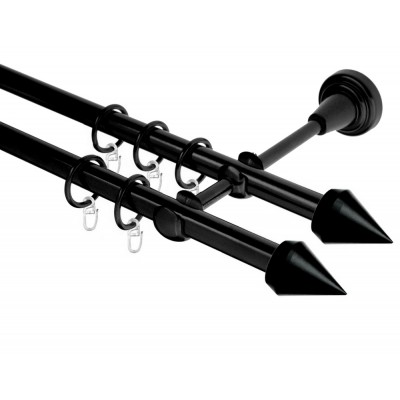 Garnýž kovová dvouřadá 16mm Hrot Double černá