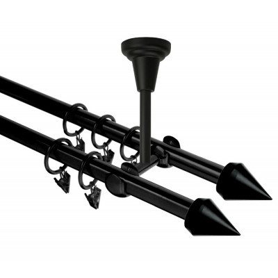 Garnýž kovová dvouřadá 16mm Hrot Double černá