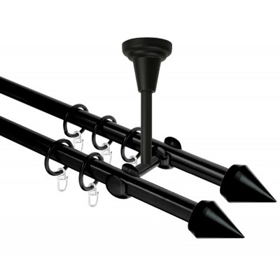 Garnýž kovová dvouřadá 16mm Hrot Double černá