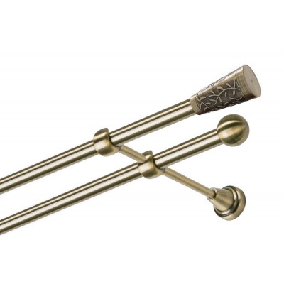 Garnýž kovová dvouřadá 16mm Sevilla mosaz