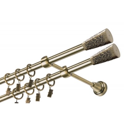 Garnýž kovová dvouřadá 16mm Sevilla double mosaz